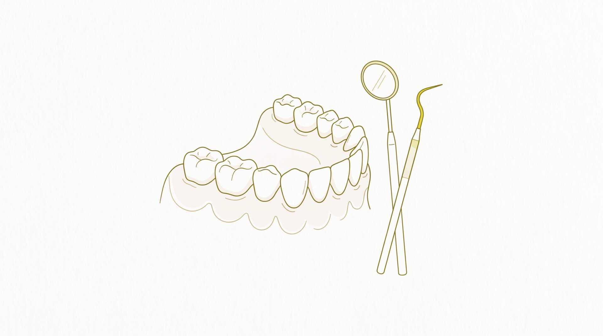 A side-view jaw profile shows teeth and gum areas that may be monitored at a dental check-up.