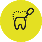 Step 2: tooth preparation, the tooth is shaped with a dental bur