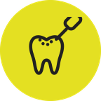 Step 3: the decay is removed with a dental bur